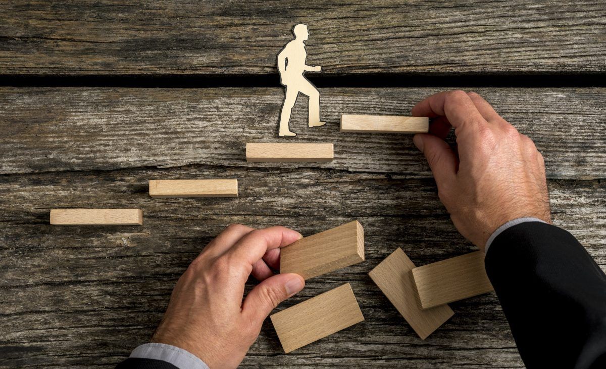 Conceptual image of personal and career promotion